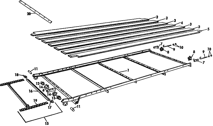 002 MAIN FRAME, BOARDS, APRON & DRIVE SHAFT
