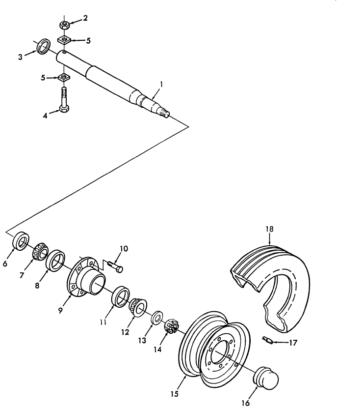 009 AXLE & HUB, SINGLE WHEELS