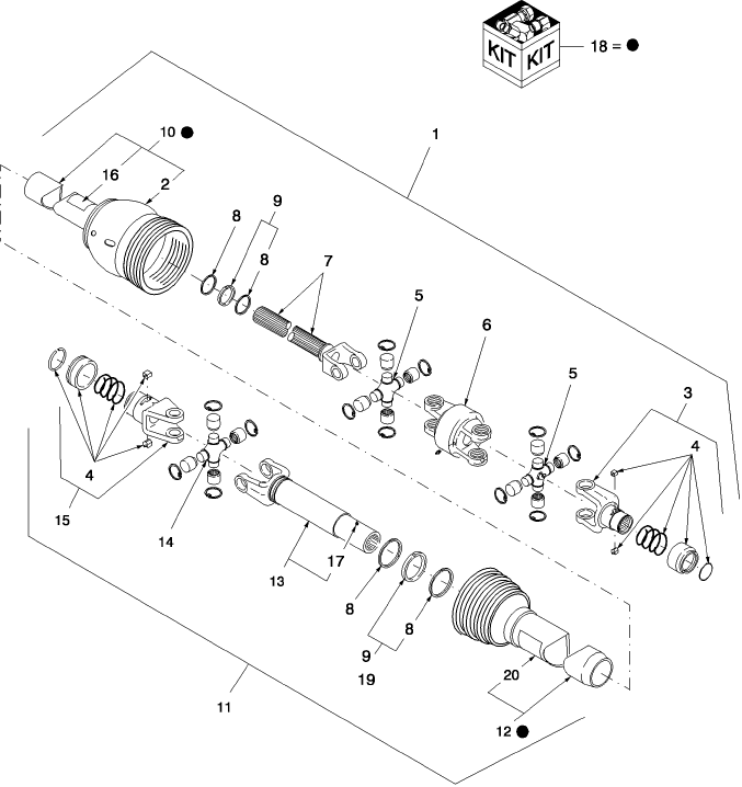 014 POWER TAKE OFF, 540 RPM / 1000 RPM