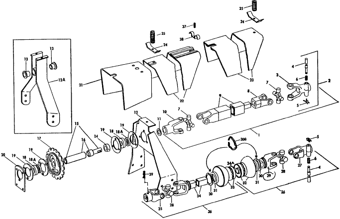 009 PTO DRIVE ASSEMBLY & GUARDS - 330,331