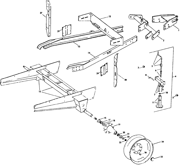 010 JACK, HITCH, STAKE, AXLE & WHEEL