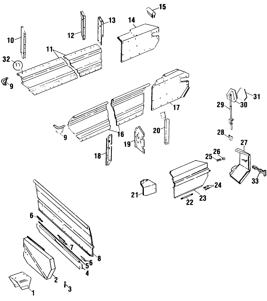 020 STANDARD APRON DRIVE, ENDGATE, SIDES & SHIELDS