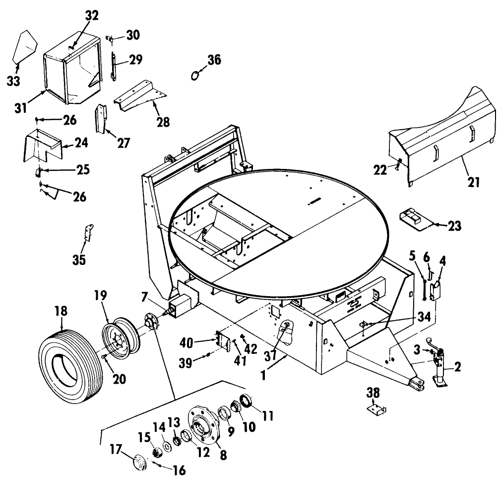 001 MAIN FRAME, AXLE & SHIELD