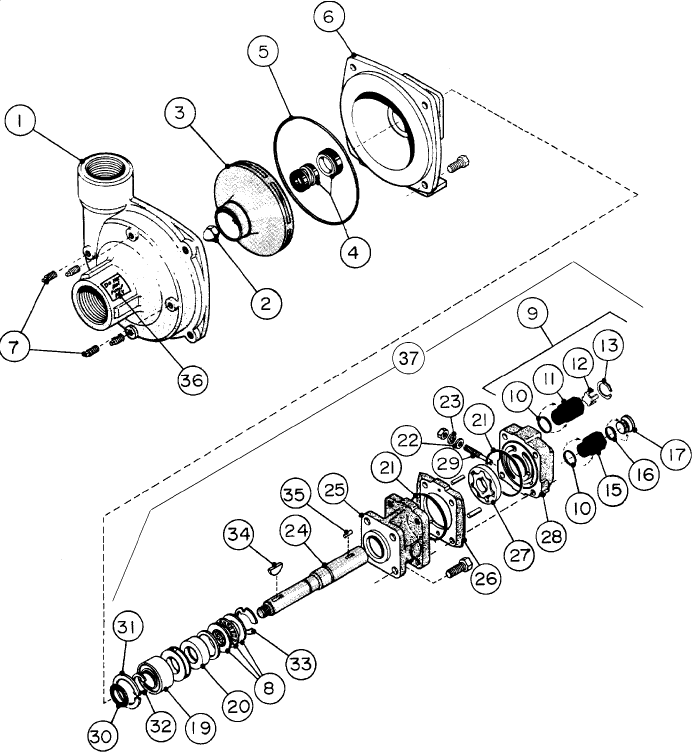 07.170.1 HYDRAULIC CENTRIFUGAL PUMP ASSEMBLY DETAIL (HYPR-CAST, HM1C, HM3C)