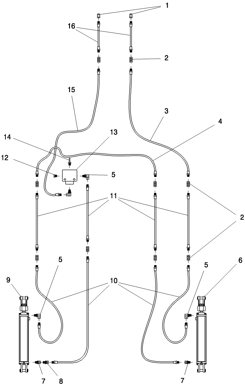 03.010.1 WHEELED BOOM HYDRAULIC LAYOUT