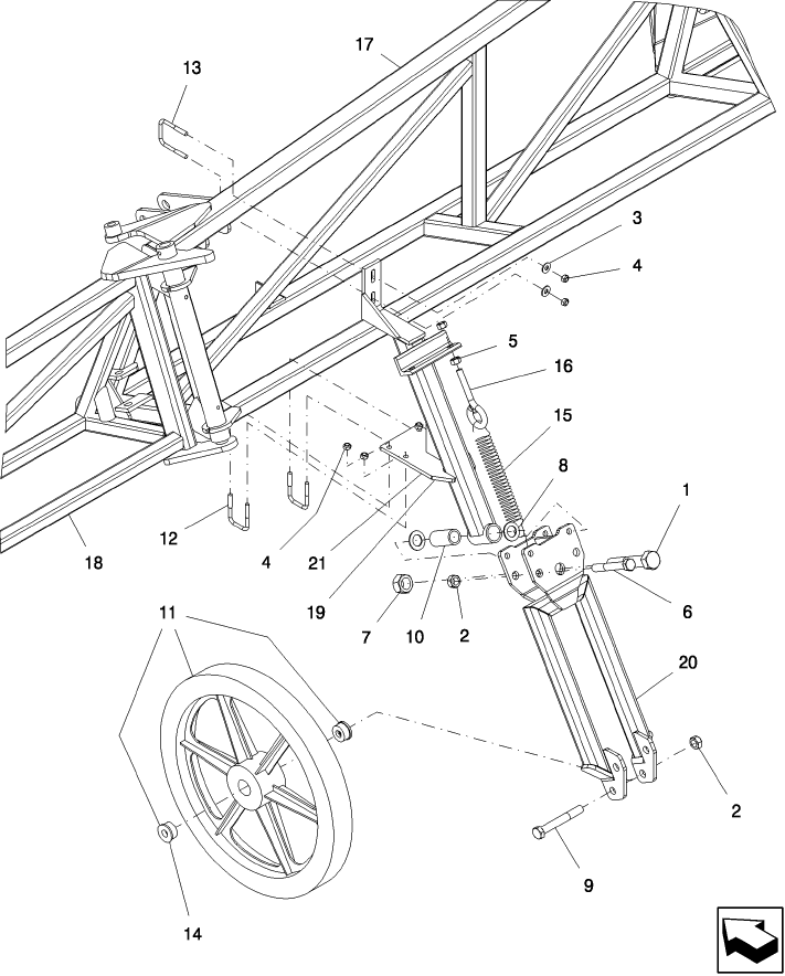 04.411.1 SUSPENDED BOOM CASTER GUIDE WHEEL ASSEMBLY