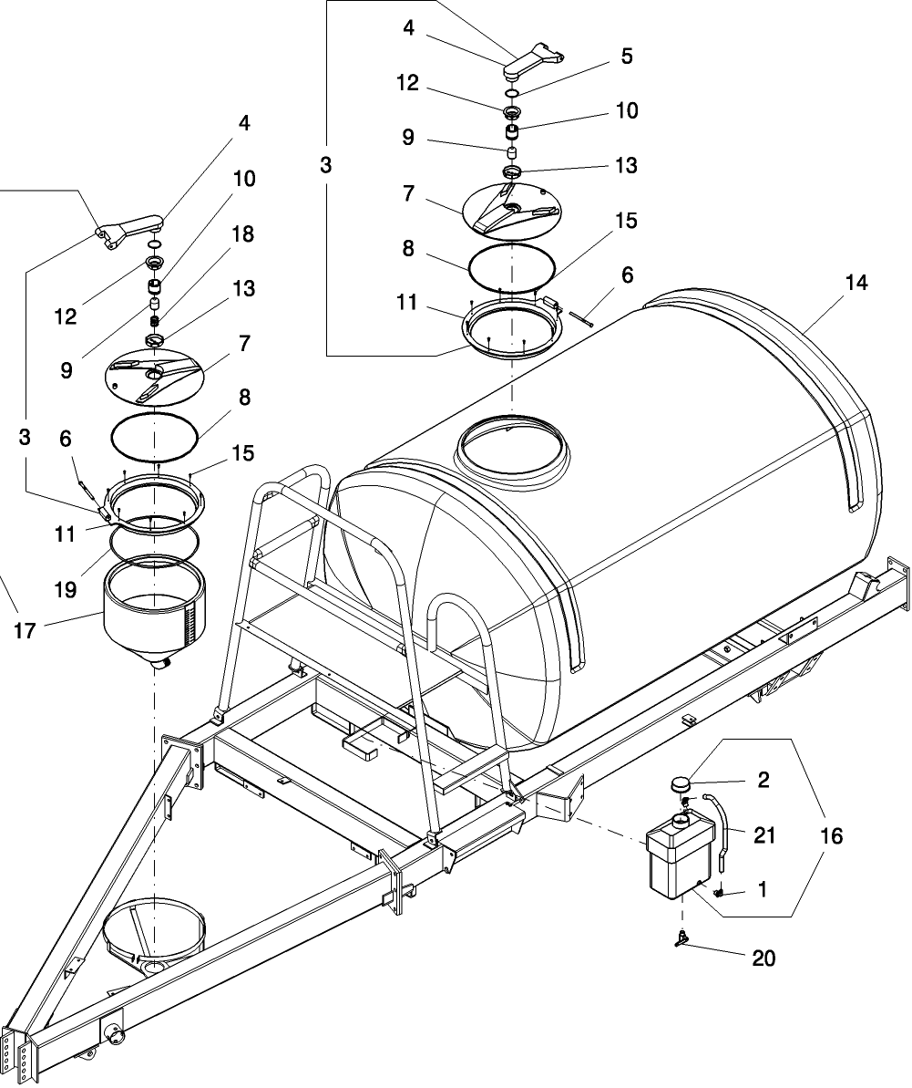 07.092.1 CART EYE WASH / INDUCTION TANK AND TANK LID DETAILS