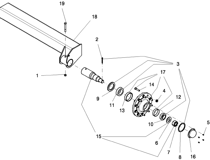 D.12.A(04) WHEEL - ASSEMBLY, CART 1012 HUB AND SPINDLE