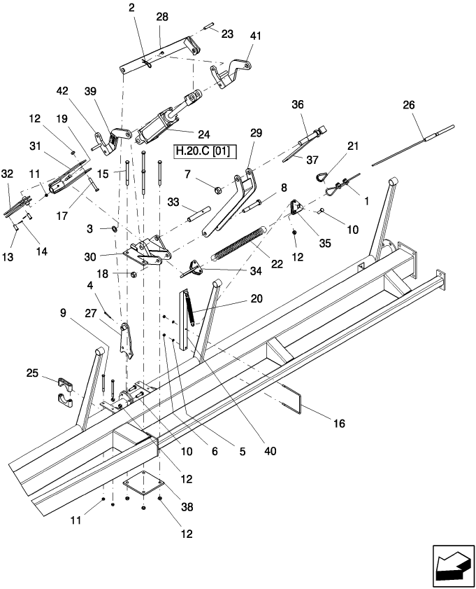 H.20.C(02) WHEELED BOOM - MASTER CYLINDER LINKAGE ASSEMBLY (LEFT HAND SIDE)