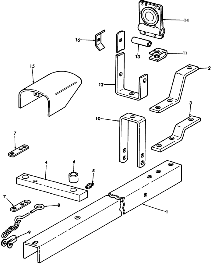 011 ATTACHING PARTS, HYDRAULIC CYLINDER & HITCH & TONGUE, PULL-TYPE