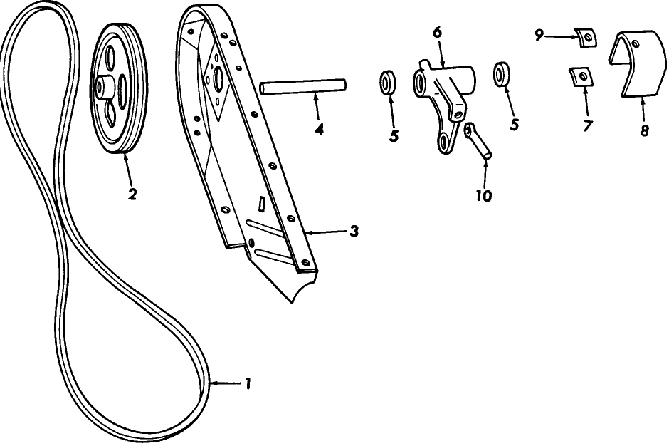 004 DRIVE SHAFT HOUSING, PULLEY, V-BELT & SHIELDS
