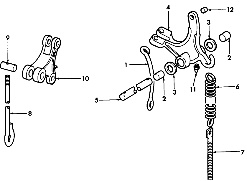003 BELLCRANK, GAG & LIFT LEVER & BALANCING SPRING