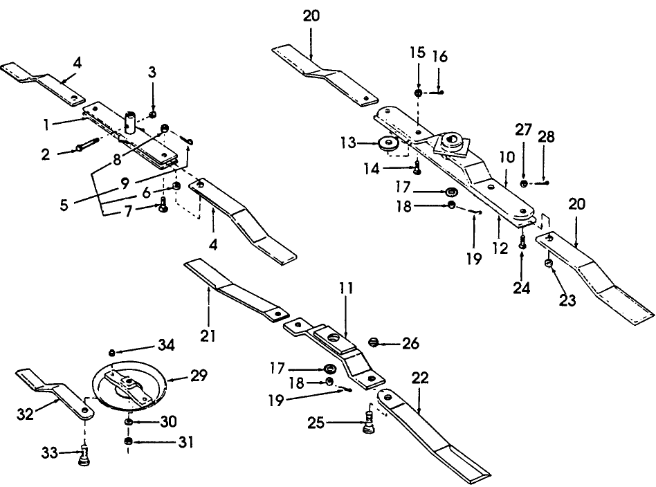 003 BLADE & CARRIER ASSEMBLY 60" & 72" MODELS 22-140,22-141,22-171,22-