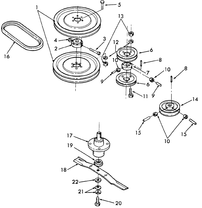 003 BLADE AND PULLEY ASSEMBLY, (79/10-79)