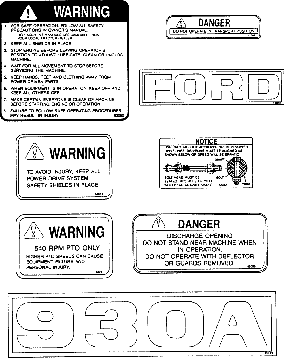 012 DECALS, ALL MODELS