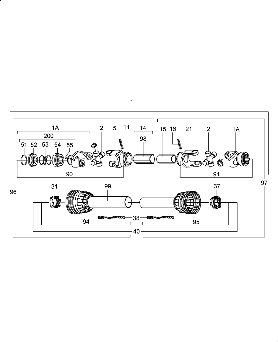 011 DRIVELINE - ON & ASN 60" (M06F0406) 71" (M06G1199) 91" (M05H1157) - 918H