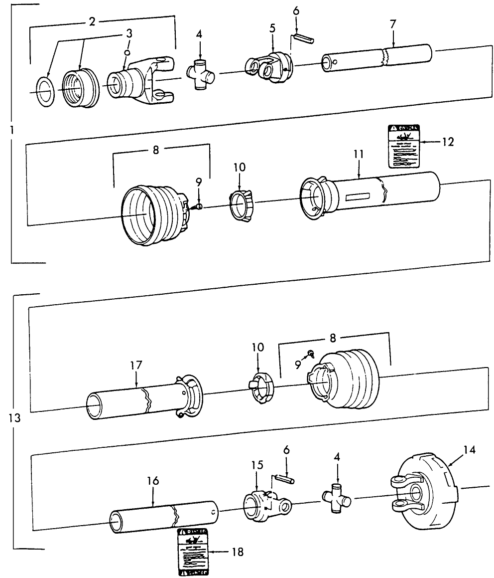 004 DRIVELINE, 60" & 72"
