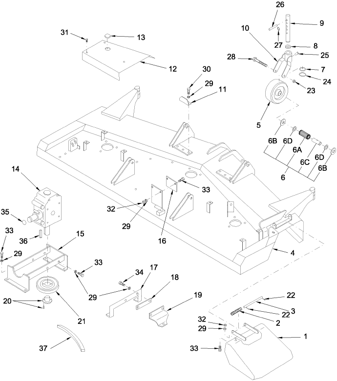 003 DECK COMPONENTS - 60" &  72" - SIDE DISCHARGE