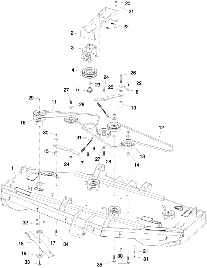 007 DECK COMPONENTS - 84" - REAR DISCHARGE