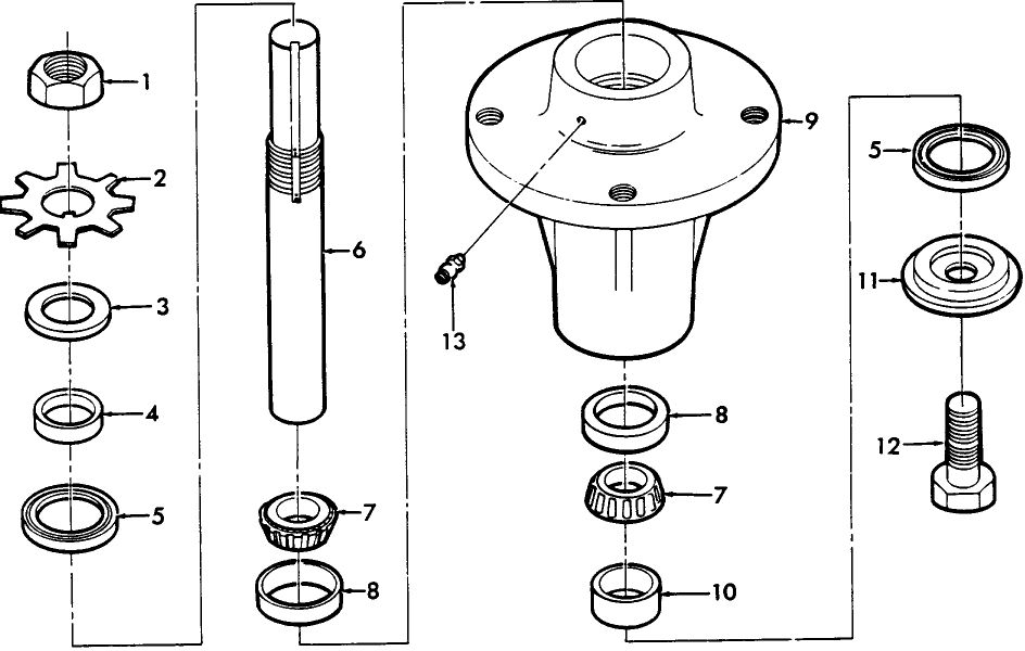 006 SPINDLE ASSEMBLY, 60" ROTARY MOWER, MODELS 22DA0060, 9606310, 22DA