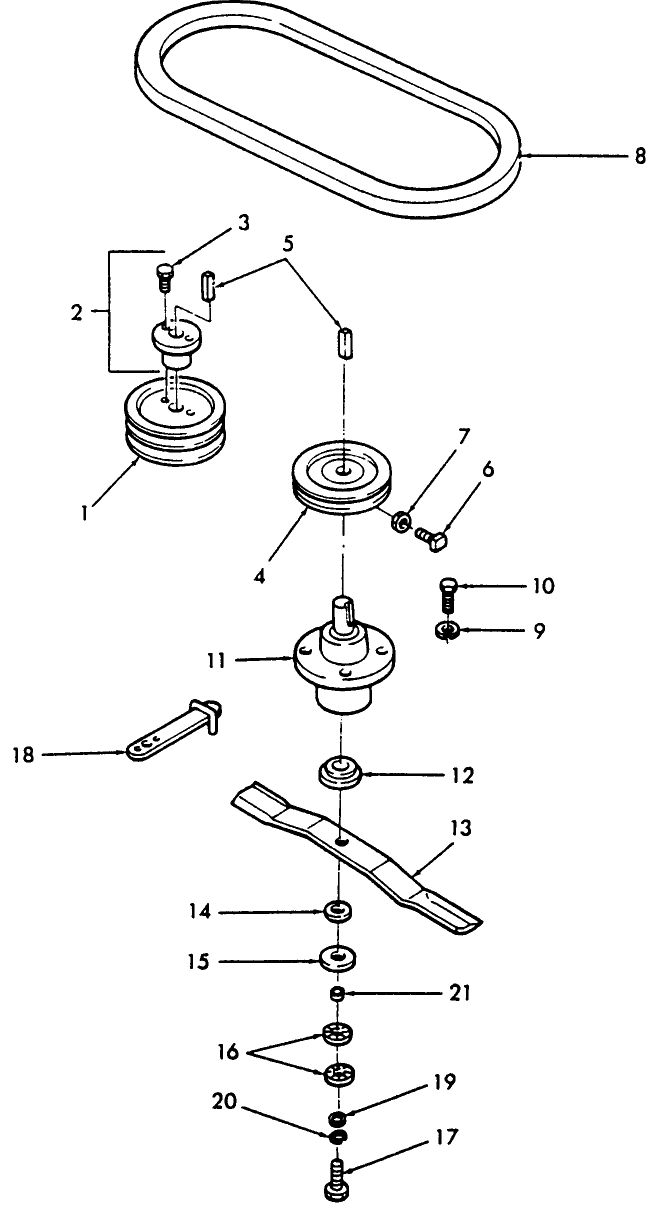 002 BLADE & PULLEY ASSEMBLY