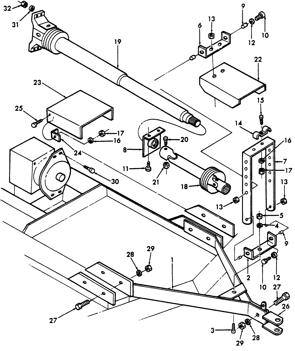 004 PULL TYPE HITCH & DRIVELINE - 84", MODELS 22BM0217 & 22BM0218