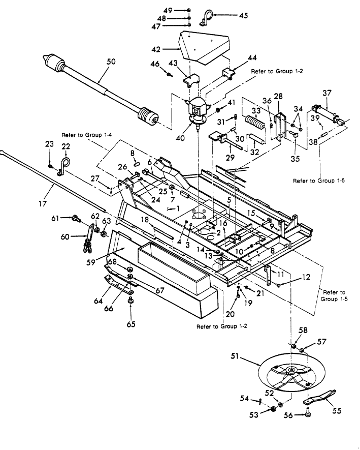 001 FRAME, CENTER SECTION & RELATED PARTS
