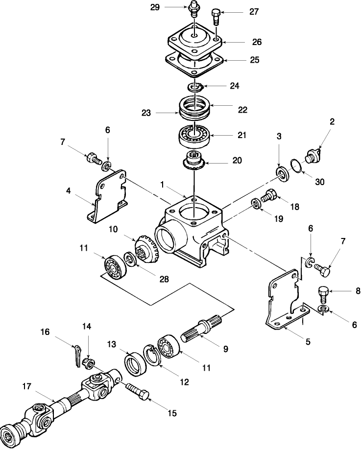 005 GEARBOX ASSY. - 48" - 9607333, 9802797