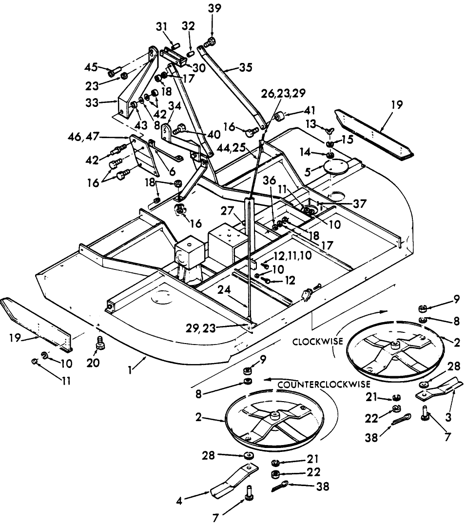 001 MAIN FRAME & RELATED PARTS, 120" LIFT TYPE, MODEL 9607342
