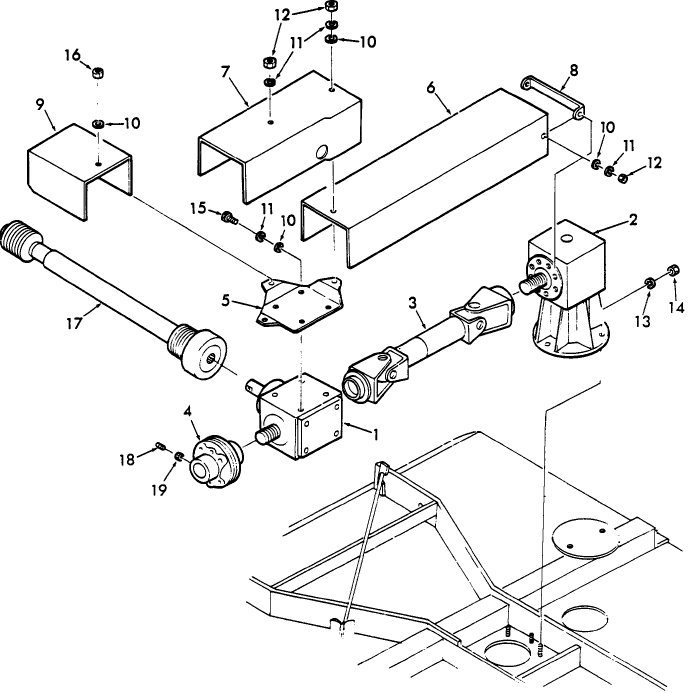 005 GEARBOX & RELATED ASSEMBLY, 120" LIFT TYPE, MODEL 9607342