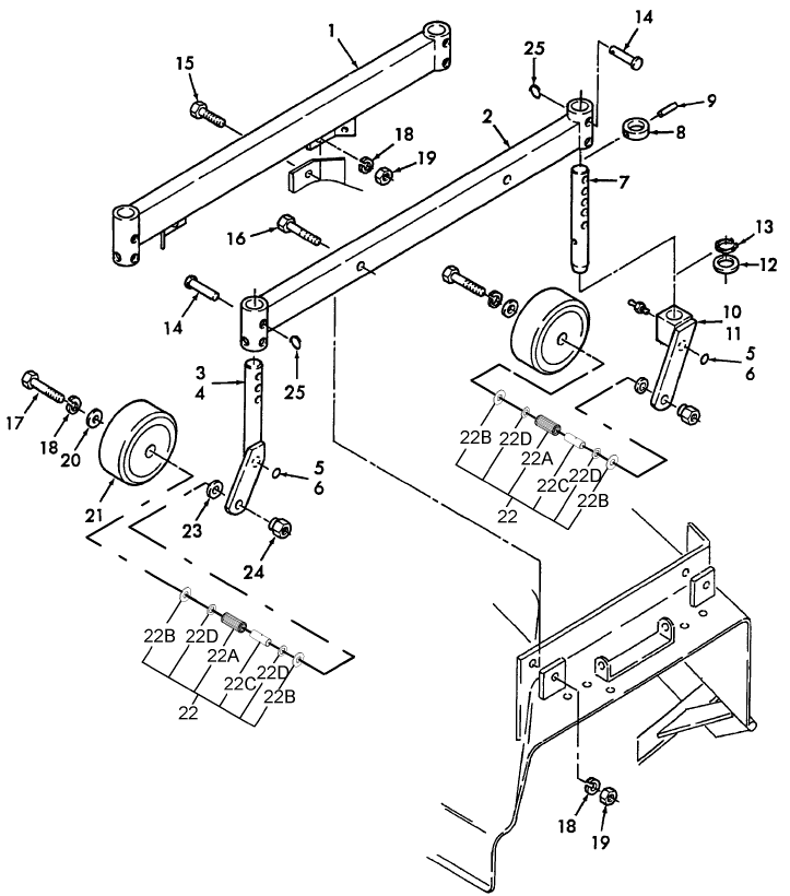 003 WHEEL & STRUT - 72" - 9809198 FOR 1520 MODELS