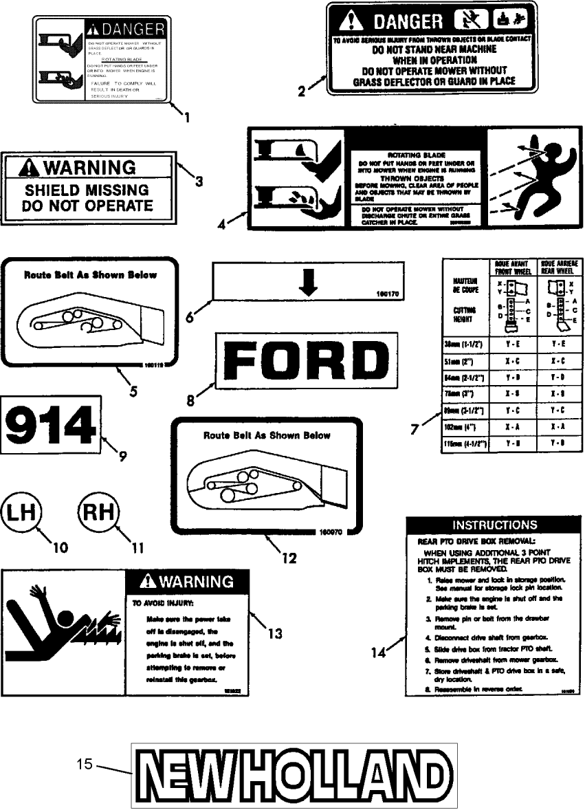 014 DECALS - 72" - 9809198, 9809199 FOR 1520 MODELS
