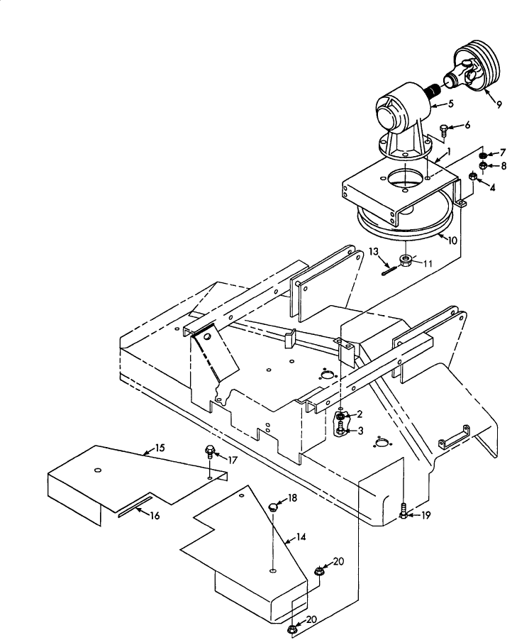 004 GEARBOX, GEARSTAND, DRIVE PULLEY & SHIELDS