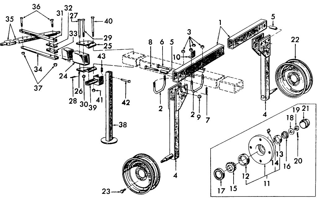 007 TRANSPORT CARRIAGE & HITCH ASSEMBLY, 13-279