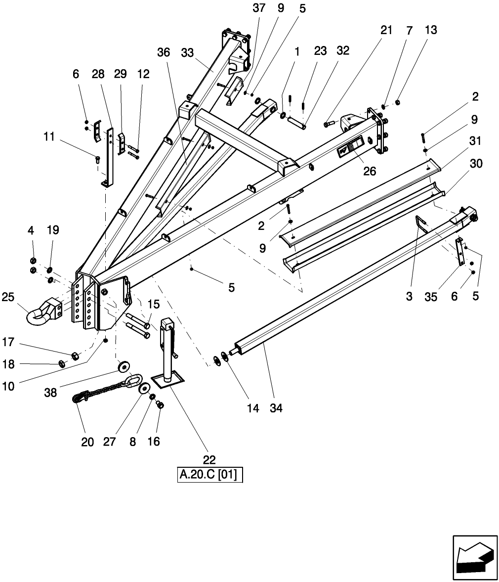 F.10.D(02) TOW BETWEEN FRONT HITCH