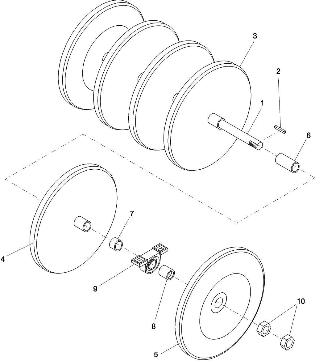 6.342.1 GANG ASSY, 12'' SPACING, 6 RUBBER WHEELS