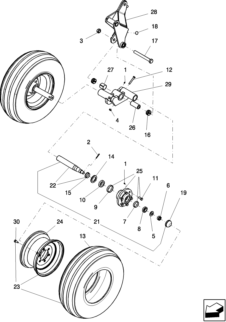 1.060.1 REAR WALKBEAM, 6 BOLT HUB AND SPINDLE, CENTER SECTION