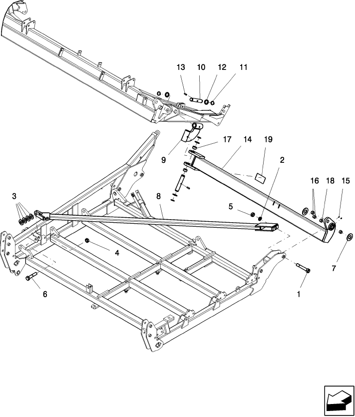 1.300.1 9' THREE SECTION OUTER WING BRACING AND ROCKSHAFT - 33' MODEL SHOWN