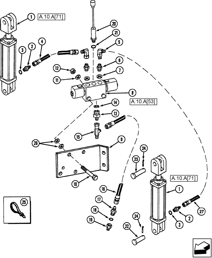 A.10.A(27) HYDRAULIC SYSTEM - ROW MARKER, 6 ROW RIGID TRAILING