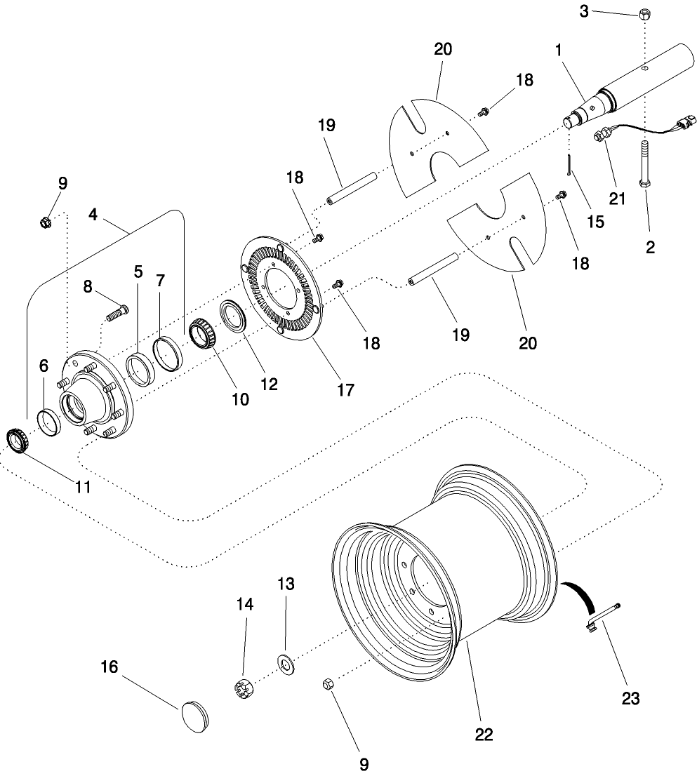 D.13.B(01) CARRYING WHEELS - MAIN FRAME, 12 ROW AND 16 ROW (BEFORE 08/2003)