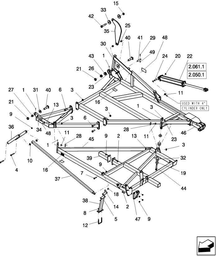1.040.1 12' FIVE SECTION INNER WING ASSEMBLY