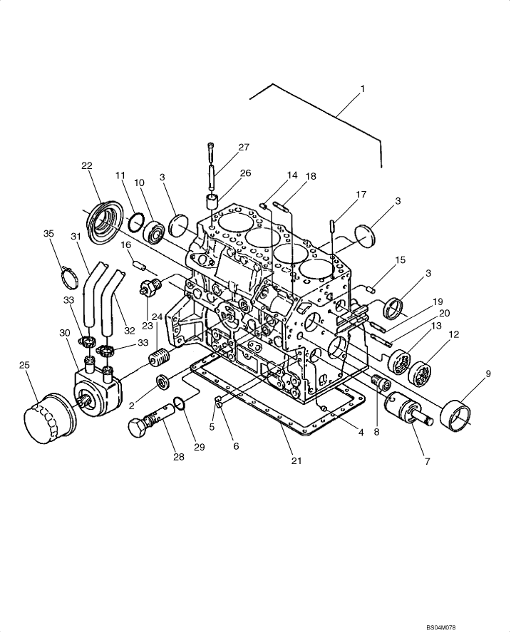 02-07 CYLINDER BLOCK - OIL FILTER - L175 NA BSN N7M470553, L175 EU BSN N7M468035; C175 NA BSN N7M466429, C