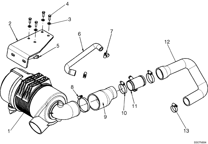 02-04A AIR CLEANER - ENGINE; ASN L185 NA 1 SPD N8M465249, 2 SPD N8M465247, EU N8M467462; C185 N8M472597