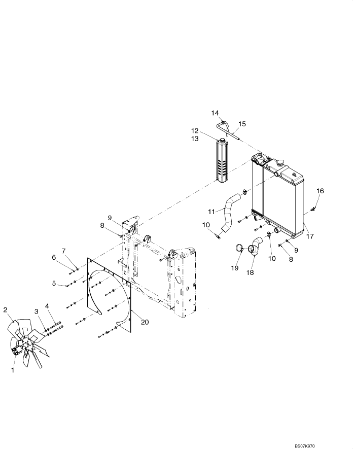 02-01A FAN, RADIATOR/OIL COOLER - COOLANT RECOVERY SYSTEM; L190  ASN N7M459487, C190 ASN N7M457282