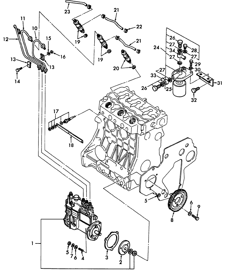 073 INJECTION PIPES & PUMP GEAR - CL-35