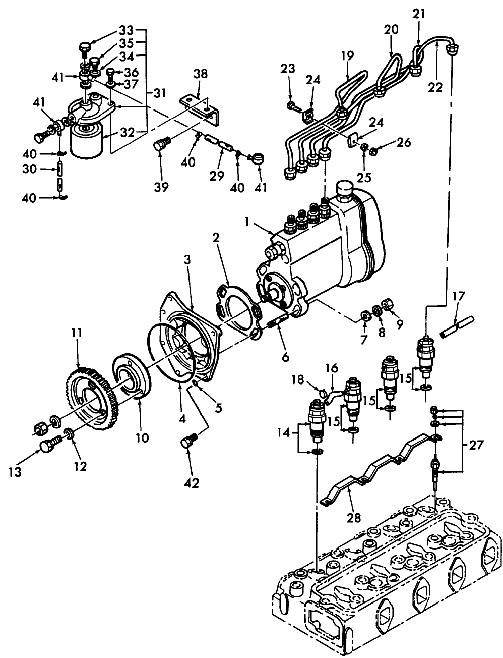 074 INJECTION PIPES-PUMP GEAR - CL-45,55