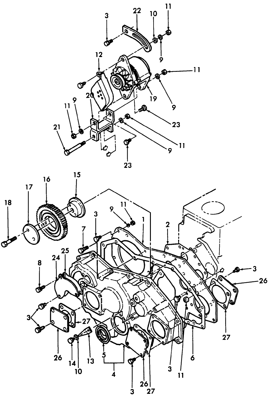 077 TIMING GEAR CASE, ALTERNATOR & RELATED PARTS - CL-45,55,65