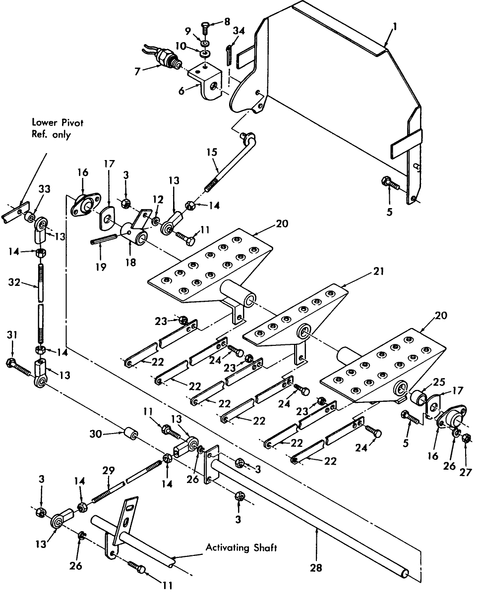 013 FOOT PEDALS & STEP SHIELD ASSEMBLY - CL-55,65