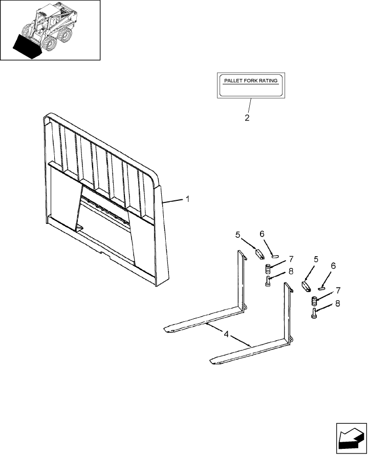 19.05 PALLET FORK & 1 PIECE MOUNTING ASSEMBLY