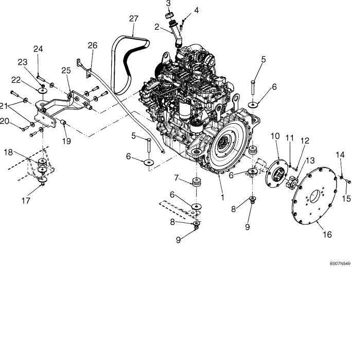 02-05A ENGINE - MOUNTING  - NORTH AMERICA ASN N8M464426